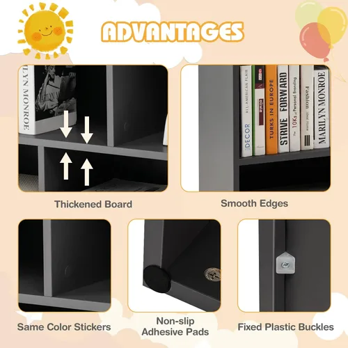 Miniatura 8 de HONEY JOY Organizador de almacenamiento de juguetes para niños, estante de almacenamiento de 5 secciones para preescolar, organizador de estante
