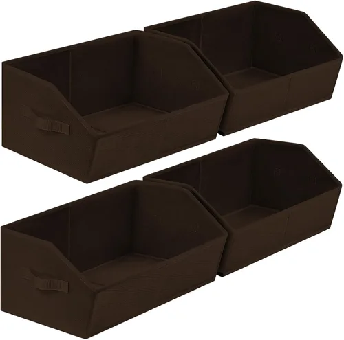 Miniatura 47 de Homsorout Organizador trapezoidal para armario, cestas grandes para organizar, caja de almacenamiento de tela para estantes, cubos de almacenamiento