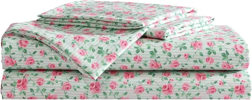 Miniatura 43 de Betsey Johnson - Sábanas de cama King, ropa de cama suave y ligera, resistente a la decoloración y a las arrugas (leopardo, King)