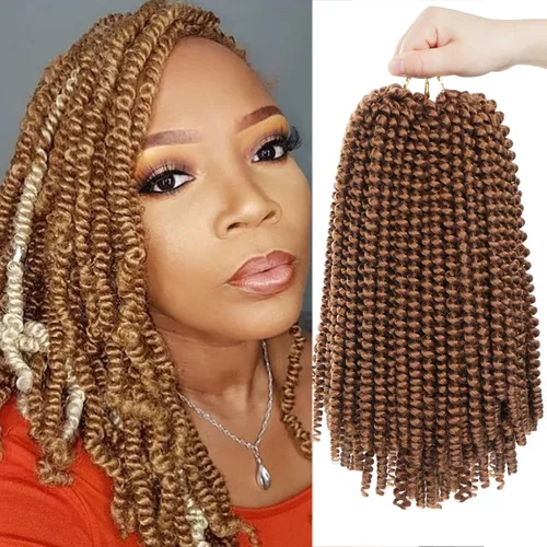 Miniatura 55 de Beyond Beauty Cabello de Ganchillo Spring Twist 90 hebras 8 pulgadas Spring Twists Esponjosas Trenzado, Trenzas de Ganchillo Spring Twist Bomb Twist