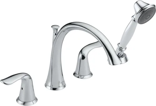 Miniatura 3 de Delta Faucet T4738-CZ Lahara Bañera Romana con Guarnición de Ducha de Mano, Bronce Champán, 9.25 x 26.00 x 9.25 pulgadas