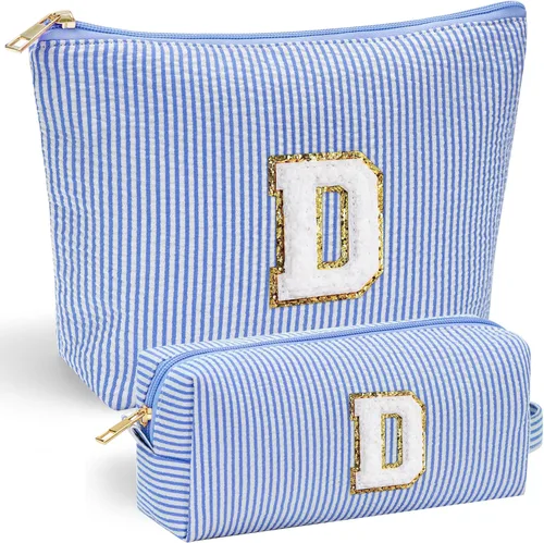 Miniatura 74 de YOOLIFE Regalos del Día de la Madre para mujeres, bolsa de maquillaje con inicial, bolsa de cosméticos, bolsa de maquillaje de viaje, regalos Rosado