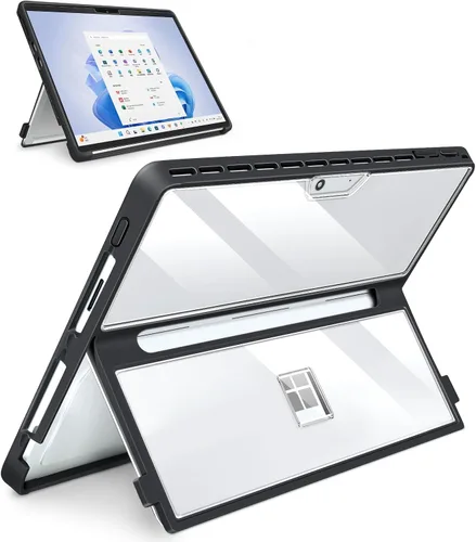 Miniatura 16 de Funda para Microsoft Surface Pro 11/10/9/8 de 13 pulgadas, con cubierta de soporte, correa de mano, funda resistente todo en uno compatible con Negro