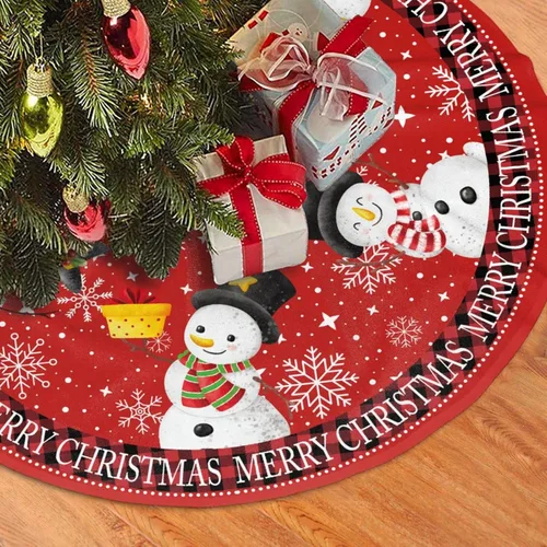 Miniatura 14 de Falda de Árbol de Navidad con Diseño de Dulces en Remolino de 36 Pulgadas, Alfombra de Árbol de Navidad, Decoración de Fiesta Navideña de Invierno 7