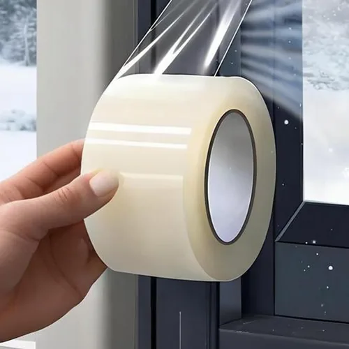 Dstorelhp Cinta de sellado transparente para ventana, 2 pulgadas x 262 pies, cinta de sellado de aislamiento de ventana transparente, sin residuos