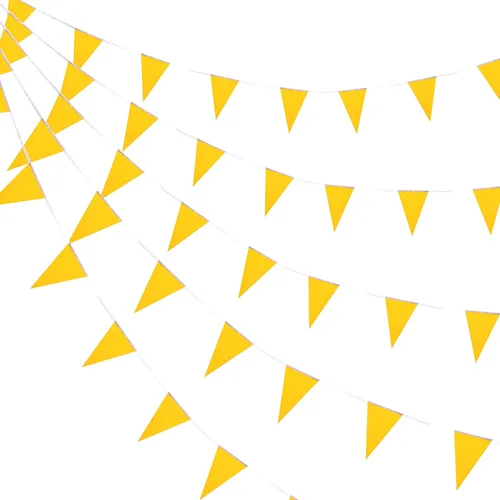 Miniatura 6 de Consummate Banderines negros de 100 pies con banderines colgantes triangulares para gran apertura, cumpleaños de niños, decoraciones de fiesta, 60