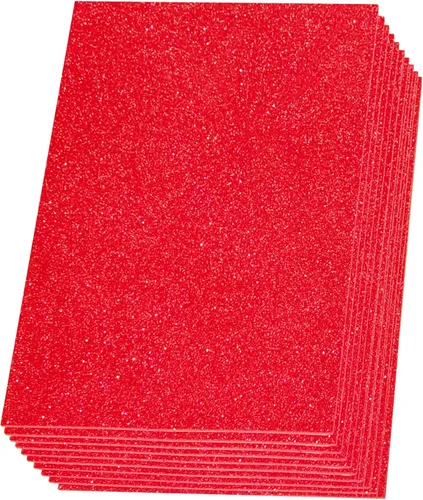 Miniatura 9 de SALEMAR Hojas de espuma con purpurina plateada para manualidades, 10 paquetes de calcomanías de papel EVA adhesivas gruesas para proyectos de Plata