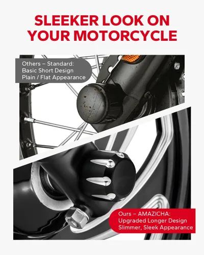 Miniatura 7 de Cubiertas para tuercas de eje delantero, tapas de tuerca de eje CNC compatibles con Harley Davidson Touring Dyna Sportster Trike Softail Street