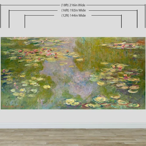 Miniatura 4 de Pintura de Monet, nenúfares (desde 1919). Pintura famosa. Papel tapiz para despegar y pegar. #6333 (9 pies de alto x 12 pies de ancho)