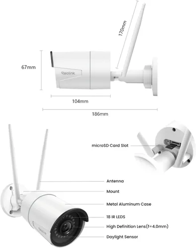 Miniatura 12 de REOLINK Cámara de seguridad WiFi para exteriores enchufable, cámara Wi-Fi con cable de doble banda HD de 5 MP para seguridad del hogar, 2.4/5 Ghz
