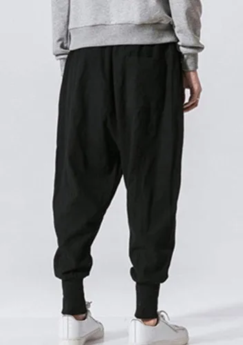 Miniatura 2 de LifeHe Pantalones harén holgados de lino para hombre