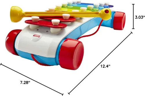Miniatura 7 de Fisher-Price Juguete de Arrastre para Niños Pequeños, Xilófono Clásico Instrumento Musical de Juguete con Mazo para Niños Preescolares de 18+ Meses