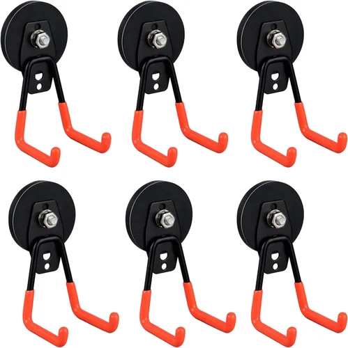 Miniatura 17 de ULIBERMAGNET Ganchos Magnéticos Ultimate Fuertes, Imán Grande con Ganchos para Herramientas de Trabajo Pesado, Sierra Caladora, Manguera, Paquete