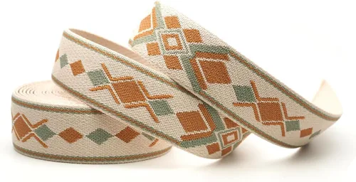 Miniatura 5 de CRAFTMEMORE Correa de poliéster de algodón estilo bohemio de 1.5 pulgadas, correas fuertes para artes, manualidades, correa de bolsa