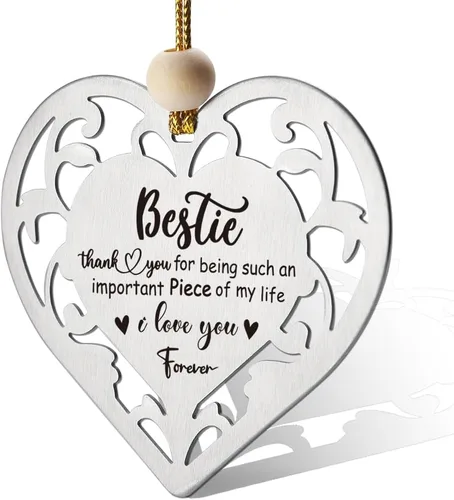 FOKCBOCM Adorno Colgante, Regalos de Agradecimiento para Mejores Amigas de Acero Inoxidable, Cumpleaños, Decoraciones de Aniversario