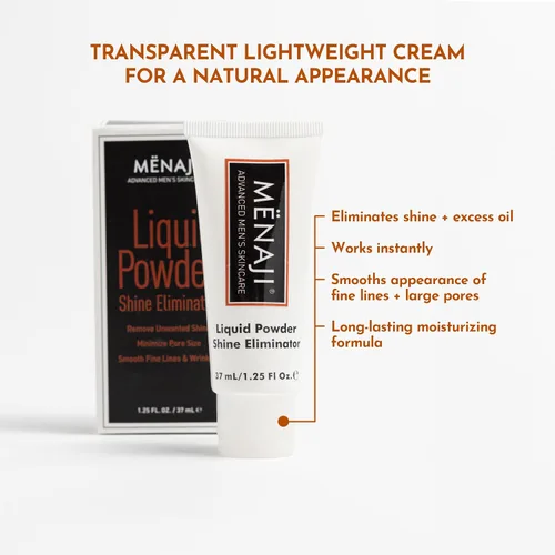 Miniatura 4 de Mænaji - Eliminador de brillo líquido en polvo Polvo antibrillo para hombres Eliminador de aceite facial Suaviza líneas finas y arrugas