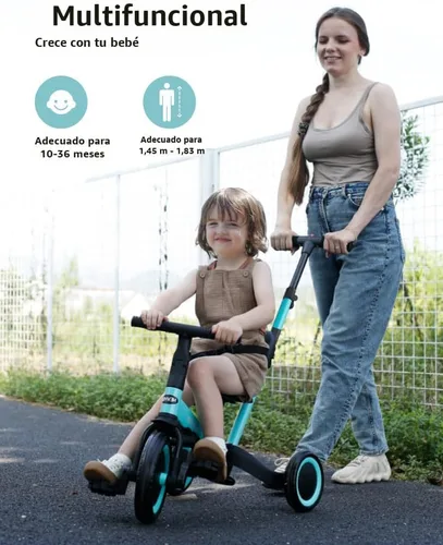 Miniatura 3 de newyoo Triciclos para niños pequeños de 1 a 3 años, bicicleta de equilibrio para bebés, regalo de Navidad y cumpleaños para niños y niñas, triciclo