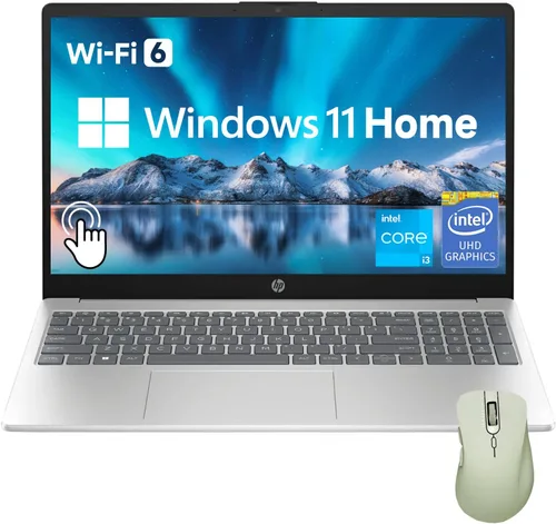 HP Essential Laptop con pantalla táctil HD de 15.6", Intel Core i3-1215U, 8 GB de RAM, SSD de 512 GB, cámara web, tipo C, HDMI, Wi-Fi 6, Windows 11