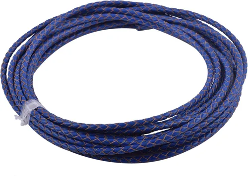 Miniatura 4 de KONMAY 2 yardas 8.0mm Cordón redondo de cuero trenzado auténtico marrón antiguo para corbata de bolo