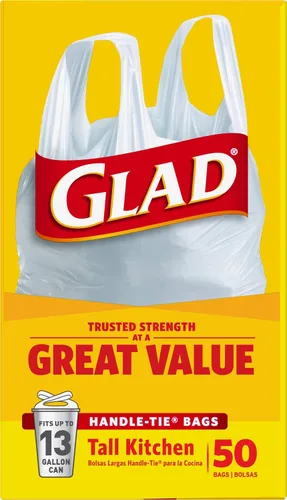 Miniatura 11 de Glad Bolsas de basura altas de cocina de 13 galones, bolsas de basura sin perfume, lazo de asa, 50