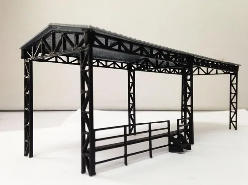 Miniatura 2 de Outland Models Cobertizo abierto de la fábrica del diseño del ferrocarril del tren para la escala del oo de la locomotora