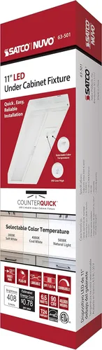 Miniatura 10 de Satco 63/501 CounterQUICK - Luz LED para debajo del gabinete, CCT seleccionable 3000K/4000K/5000K, 11 pulgadas, blanco cálido a frío