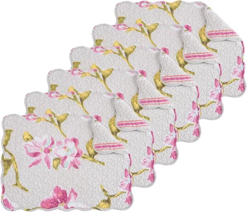 Miniatura 16 de C&F Home Sophia - Juego de 6 manteles individuales acolchados de 100 % algodón, 13 x 19 pulgadas, versátil, para verano, otoño, cosecha, enrejado