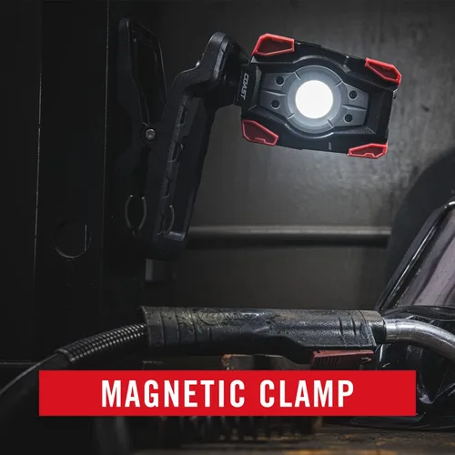 Miniatura 4 de Coast CL20R 1750 lúmenes recargable de doble potencia giratoria LED abrazadera magnética luz con haz de inundación gran angular, negro/rojo