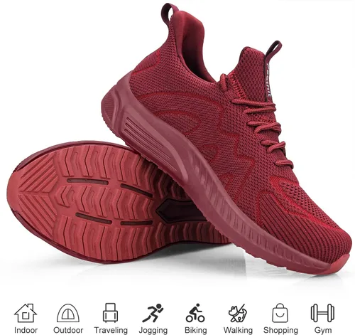 Miniatura 5 de Feethit - Tenis para hombre antideslizantes, ligeros, transpirables, estilo slip-on, para caminar, correr y gimnasio