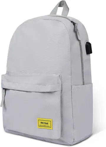 Mochila ligera de alta calidad para laptop con puerto de carga USB, bolsa duradera para la escuela universitaria, 2 organizadores integrados, funda