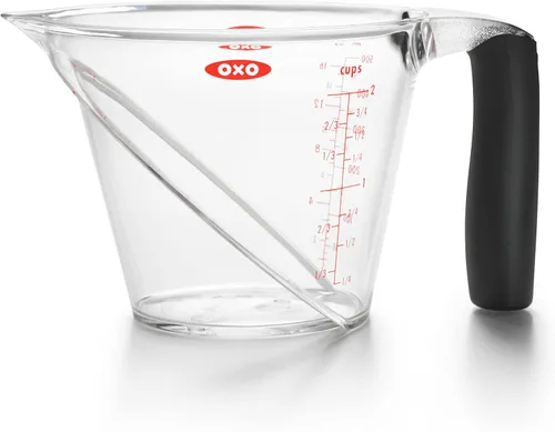 Miniatura 2 de OXO Good Grips - Taza medidora en ángulo de 2 tazas y raspador y picador de acero inoxidable OXO Good Grips