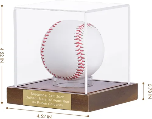 Miniatura 6 de Estuche de exhibición de béisbol, estuche de béisbol con grabado Remember Your Special Baseball, caja de almacenamiento de béisbol acrílica