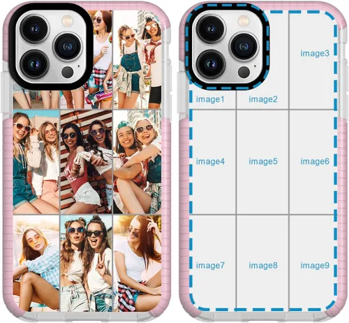 Miniatura 22 de Funda de teléfono personalizada para iPhone 14 Pro Max personalizada con collage de múltiples imágenes, resistente a los golpes, funda protectora