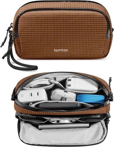 Miniatura 21 de tomtoc Organizador de Electrónicos Estuche de Viaje, Bolsa de Viaje Resistente al Agua Organizador de Cables para Artículos Esenciales, Estuche Verde