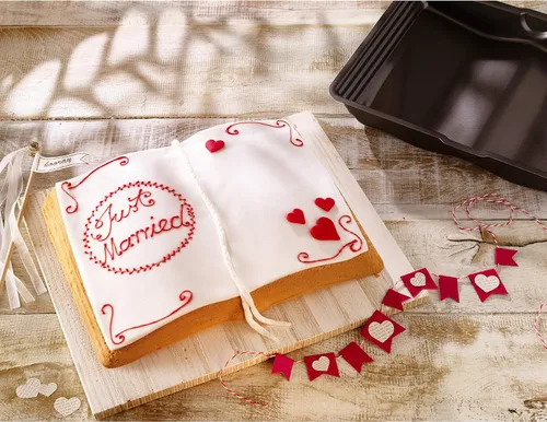 Miniatura 3 de RBV Birkmann "Book Cake Pan, gris, 9.8 x 13.4 x 1.8 in