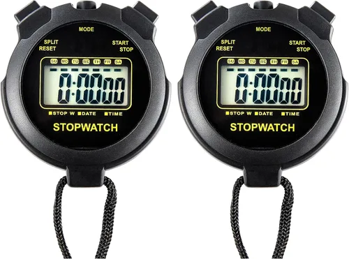 Cronómetro digital con temporizador de pantalla grande con reloj y fecha, sin función de alarma, cronómetros simples para entrenadores deportivos,