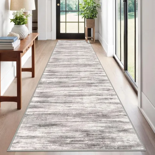 Miniatura 58 de KOZYFLY – Alfombra de pasillo moderna y lavable de diseño abstracto verde, 2 x 5 pies, antideslizante, suave y de pelo corto, ideal para cocina