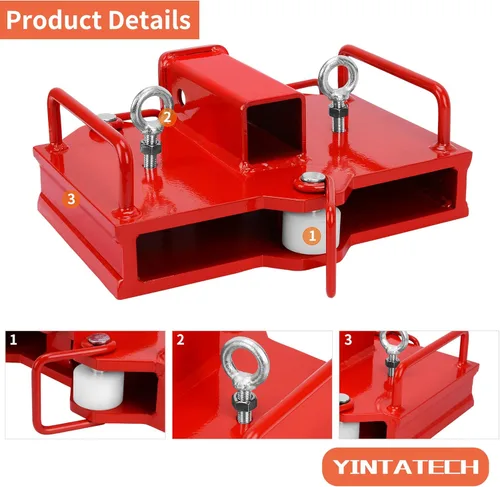 Miniatura 9 de YINTATECH Accesorio de enganche de remolque de carretilla elevadora doble, capacidad de remolque de 6500 libras por receptor de 2 pulgadas, se