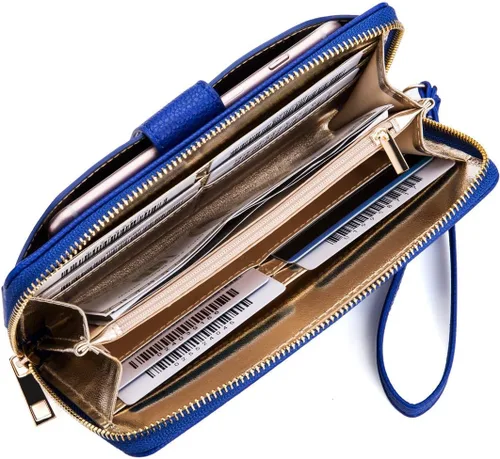 Miniatura 5 de Cartera de pulsera para mujer con soporte para teléfono celular con cremallera alrededor del bolso