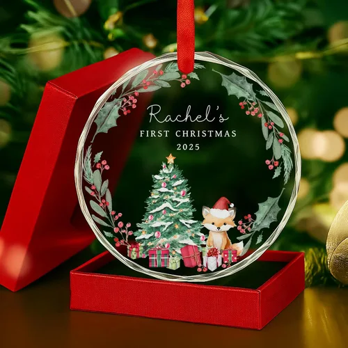 Miniatura 15 de Adorno de cristal personalizado para anuncio de bebé, adorno de Feliz Navidad, abuela y abuelo te veo en 2024, regalo de abuelos promocionados