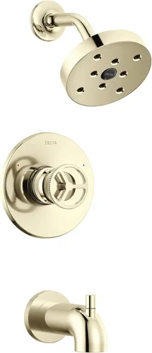 Miniatura 15 de Delta Faucet Trinsic Serie 14 Juego de grifo de ducha dorado con cabezal de ducha H2Okinetic, kit de accesorios de ducha dorados, juego de grifo