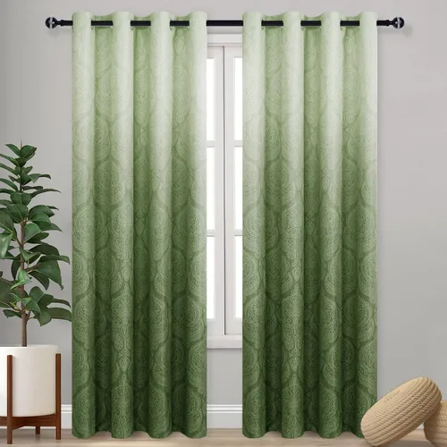 Miniatura 86 de DWCN - Cortinas blackout para dormitorio, diseño de damasco con aislamiento térmico y ojales, para sala de estar, juego de 2 paneles de cortina Gris