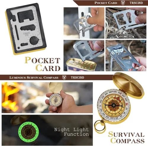 Miniatura 5 de Gifts for Men Dad Husband Him Fathers Day, Survival Kit, Emergency Survival Gear and Equipment 14 in 1, Anniversary Birthday Gifts for Him