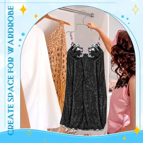 Miniatura 6 de Taiyin Colgador de bikini con forma de cuerpo Perchas de lencería de alambre para pantalla traje de baño traje de baño vestido deslizante Dorado