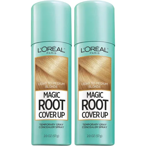 L'Oreal Paris Magic Root Cover Up - Aerosol para el cabello gris, cobertura de cabello 100% canas con fórmula construible, ligera, resistente a la