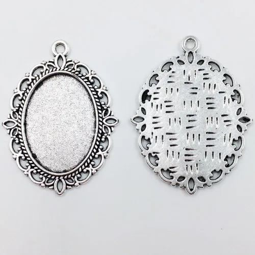Miniatura 2 de Aretes ovalados vacíos de cabujón - 24