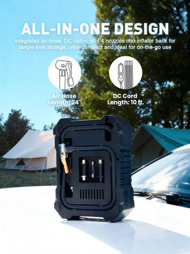 Miniatura 3 de SMART JERRY - Inflador de neumáticos de 12 V para automóvil Inflador digital de neumáticos compresor de aire portátil para camión con apagado