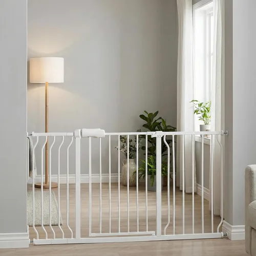 Miniatura 34 de Puertas para bebés extra anchas de 48 a 53 pulgadas, puerta grande para bebé, para escaleras, para mascotas, puertas para interiores, para puertas