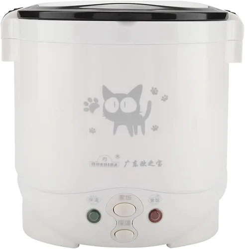 Miniatura 5 de 12V 100W 1L olla de arroz portátil eléctrica para el coche, vaporizador multifuncional de alimentos, blanco, revestimiento antiadherente