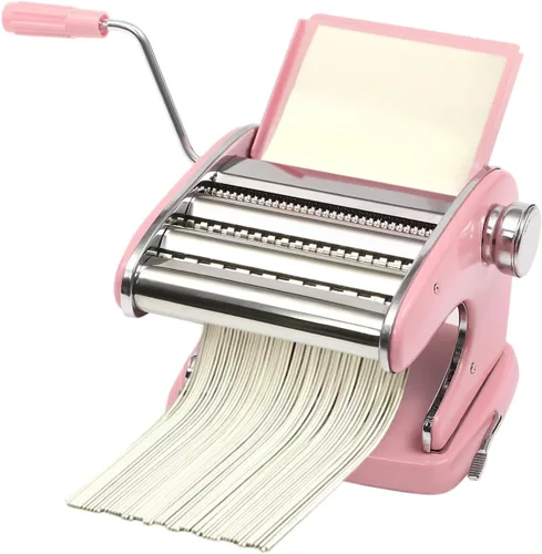 Miniatura 2 de Máquina para hacer pasta, 6 ajustes de grosor ajustables, máquina para hacer pasta, manual de acero inoxidable con rodillos y cortador, perfecta